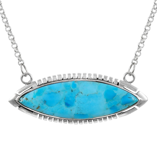 Turquoise Necklace Sterling Silver N6005-C75