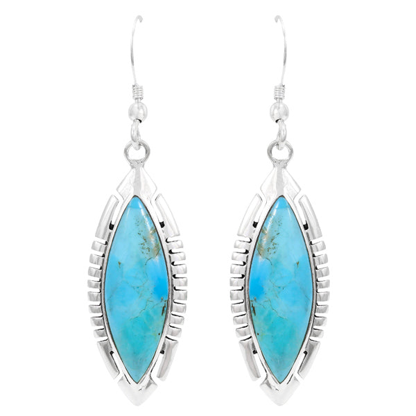 Turquoise Earrings Sterling Silver E6005-C75