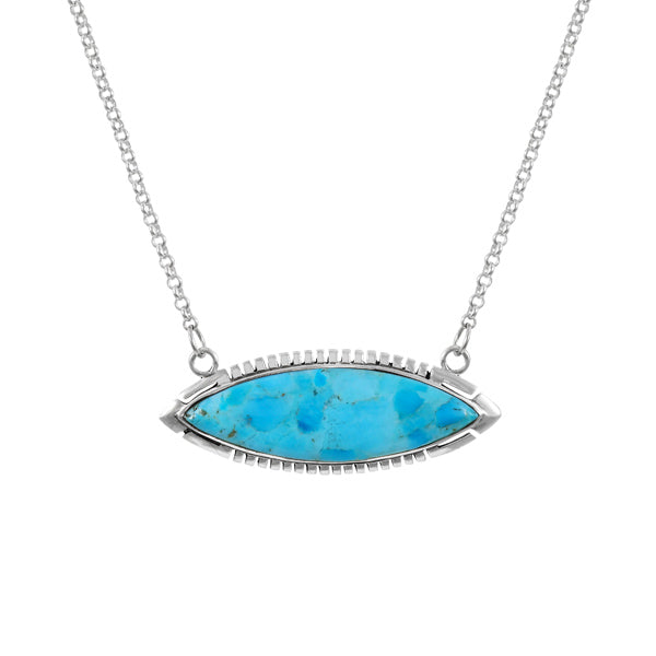 Turquoise Necklace Sterling Silver N6005-C75