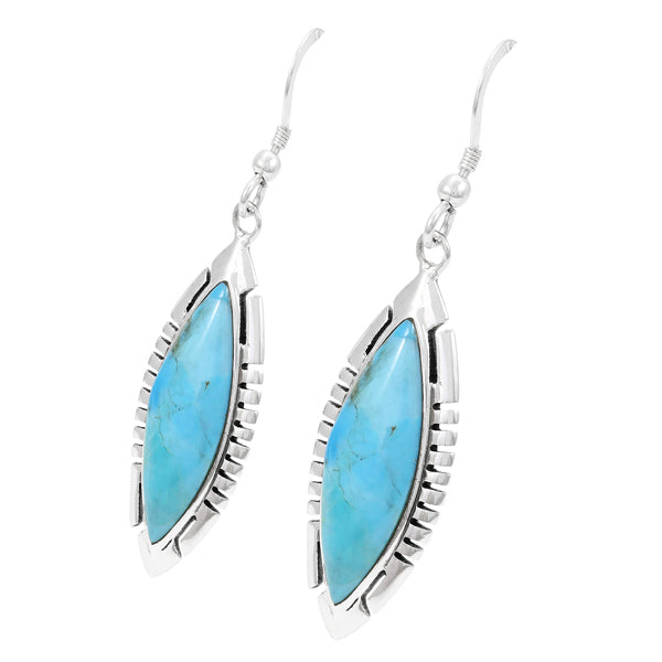 Turquoise Earrings Sterling Silver E6005-C75