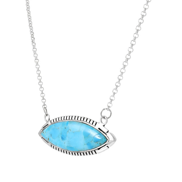 Turquoise Necklace Sterling Silver N6005-C75