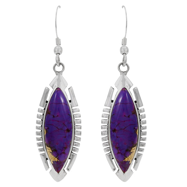 Purple Turquoise Earrings Sterling Silver E6005-C77