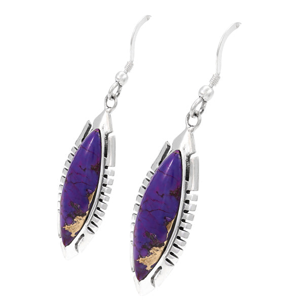 Purple Turquoise Earrings Sterling Silver E6005-C77