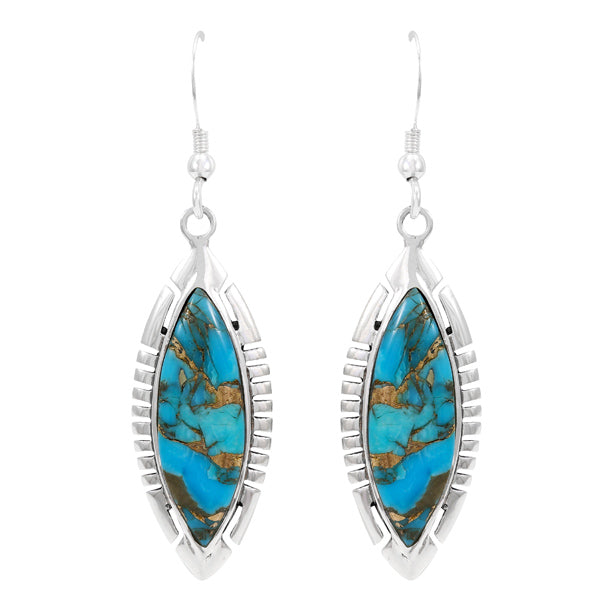 Matrix Turquoise Earrings Sterling Silver E6005-C84