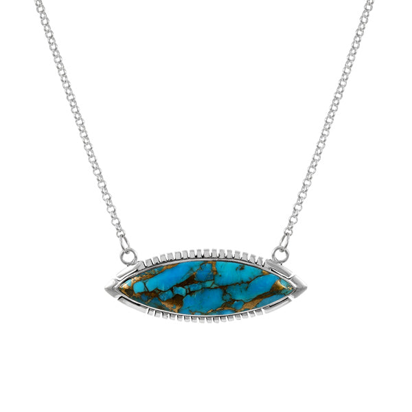 Matrix Turquoise Necklace Sterling Silver N6005-C84