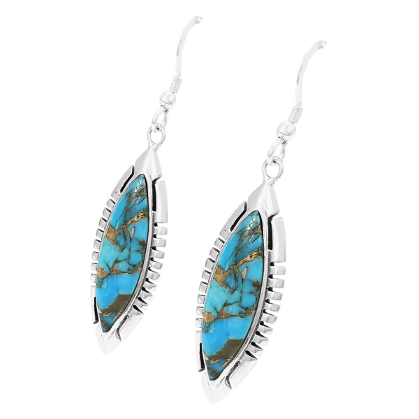 Matrix Turquoise Earrings Sterling Silver E6005-C84
