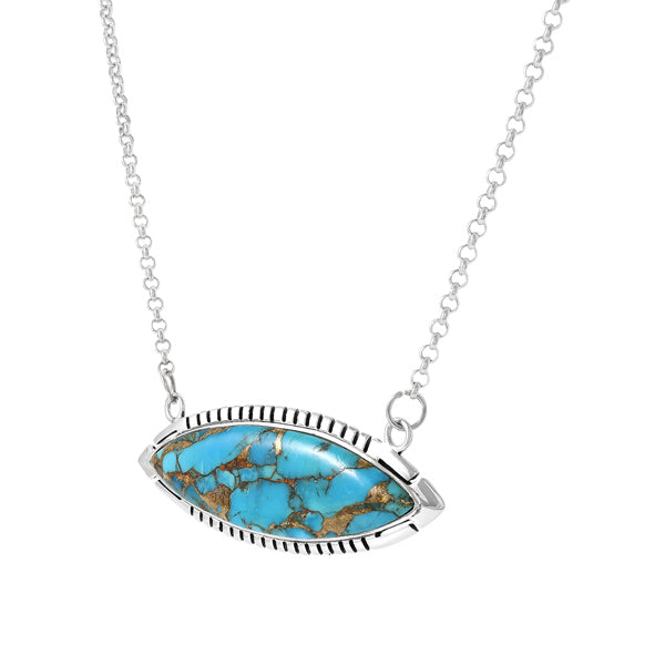 Matrix Turquoise Necklace Sterling Silver N6005-C84