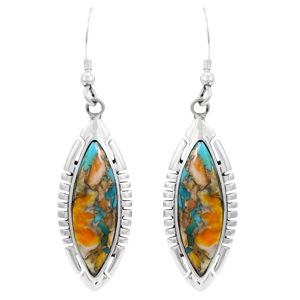 Spiny Turquoise Earrings Sterling Silver Earrings E6005-C89