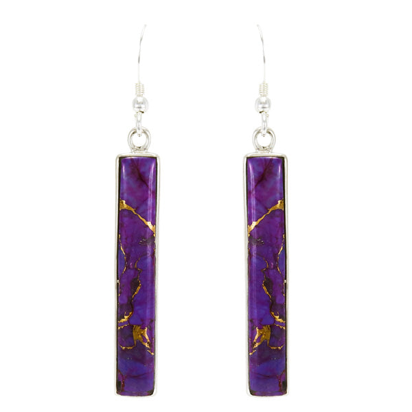 Purple Turquoise Earrings Sterling Silver E6006-C77