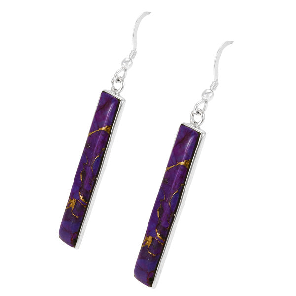 Purple Turquoise Earrings Sterling Silver E6006-C77