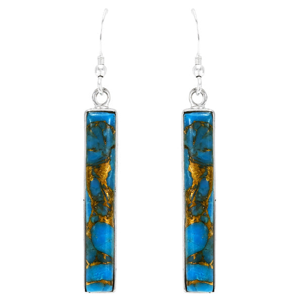 Matrix Turquoise Earrings Sterling Silver E6006-C84