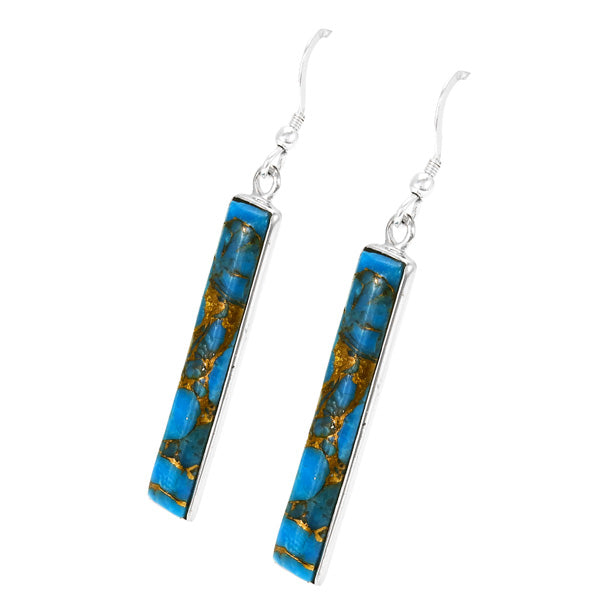 Matrix Turquoise Earrings Sterling Silver E6006-C84