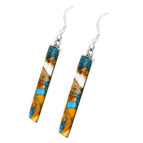 Spiny Turquoise Earrings Sterling Silver Earrings E6006-C89