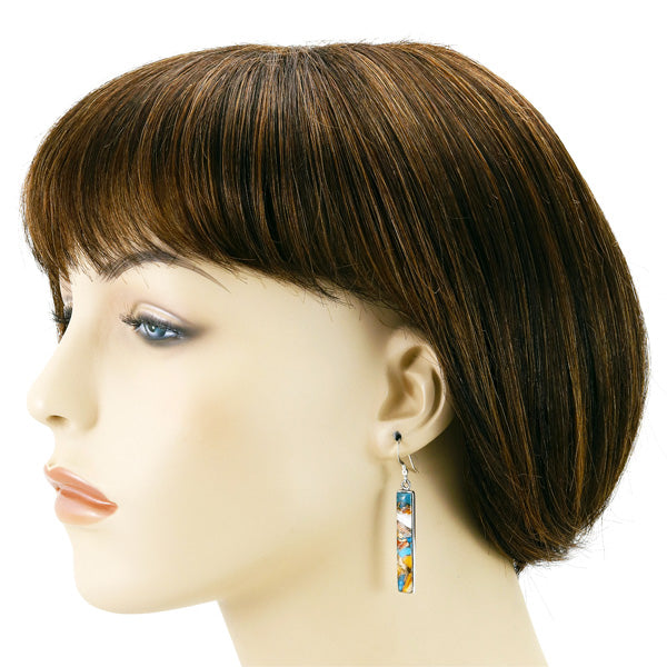 Spiny Turquoise Earrings Sterling Silver Earrings E6006-C89