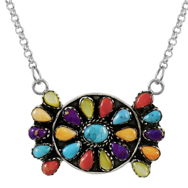 Multicolor Necklace Sterling Silver N6007-C71