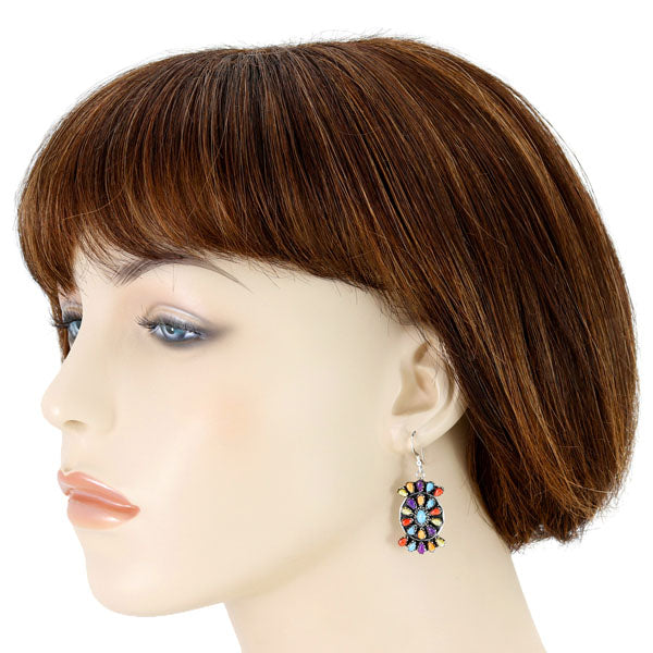 Multicolor Earrings Sterling Silver E6007-C71