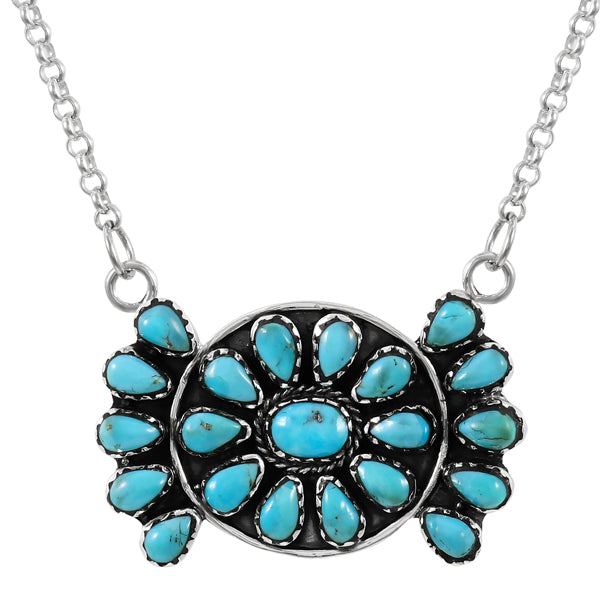 Turquoise Necklace Sterling Silver N6007-C75