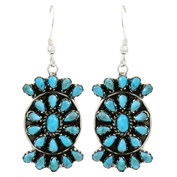 Turquoise Earrings Sterling Silver E6007-C75