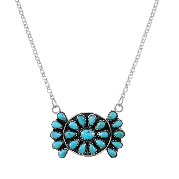Turquoise Necklace Sterling Silver N6007-C75