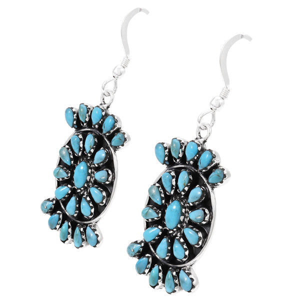 Turquoise Earrings Sterling Silver E6007-C75