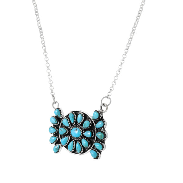 Turquoise Necklace Sterling Silver N6007-C75