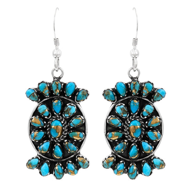 Matrix Turquoise Earrings Sterling Silver E6007-C84