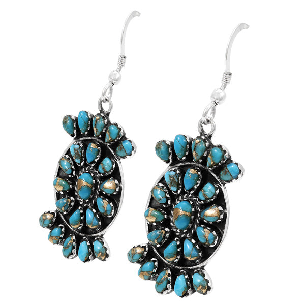 Matrix Turquoise Earrings Sterling Silver E6007-C84