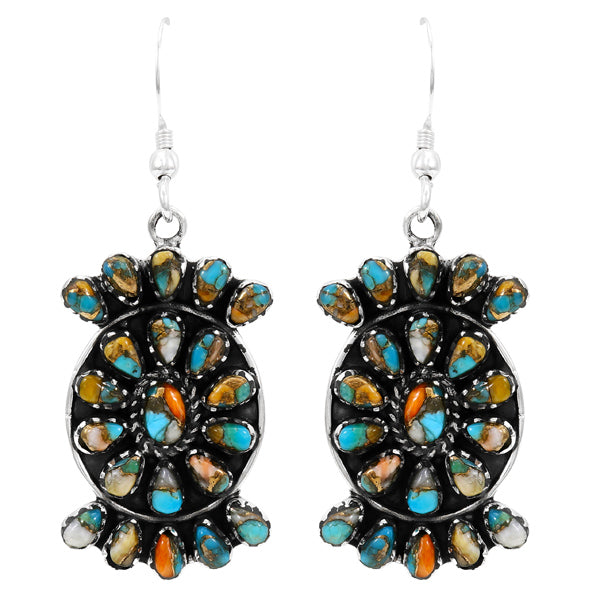 Spiny Turquoise Earrings Sterling Silver Earrings E6007-C89
