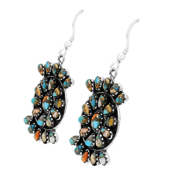 Spiny Turquoise Earrings Sterling Silver Earrings E6007-C89