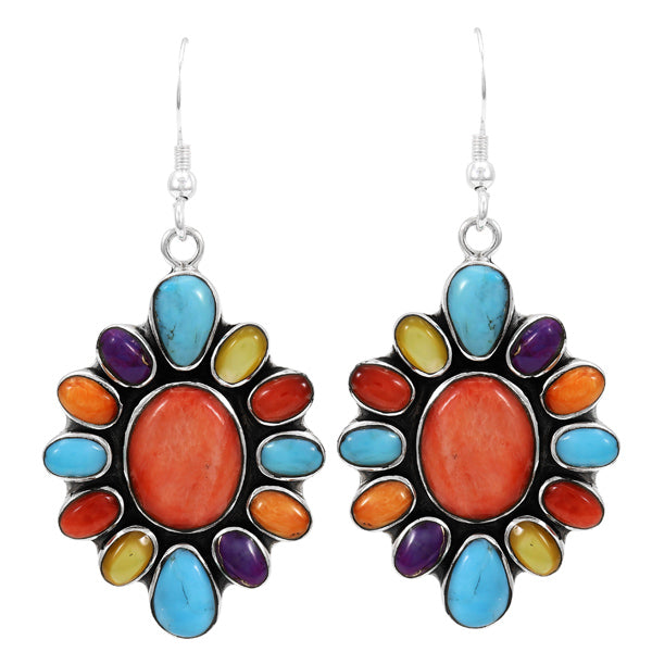 Multicolor Earrings Sterling Silver E6008-C71