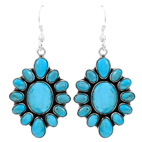 Turquoise Earrings Sterling Silver E6008-C75
