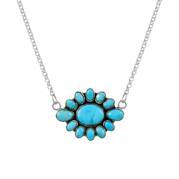 Turquoise Necklace Sterling Silver N6008-C75