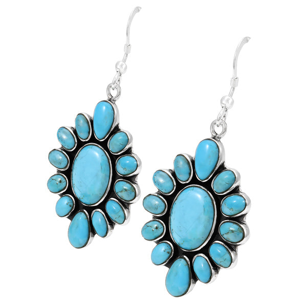 Turquoise Earrings Sterling Silver E6008-C75