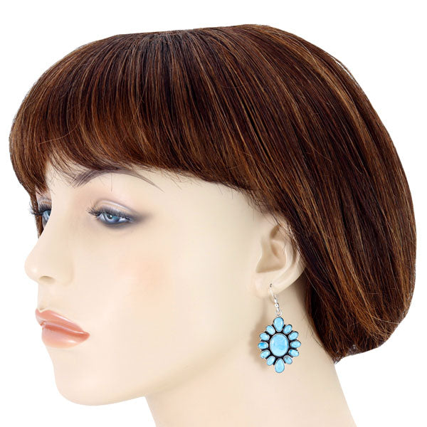 Turquoise Earrings Sterling Silver E6008-C75