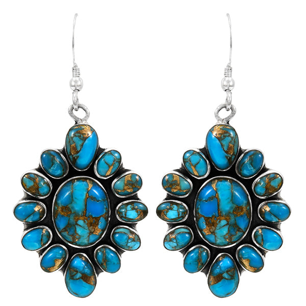 Matrix Turquoise Earrings Sterling Silver E6008-C84