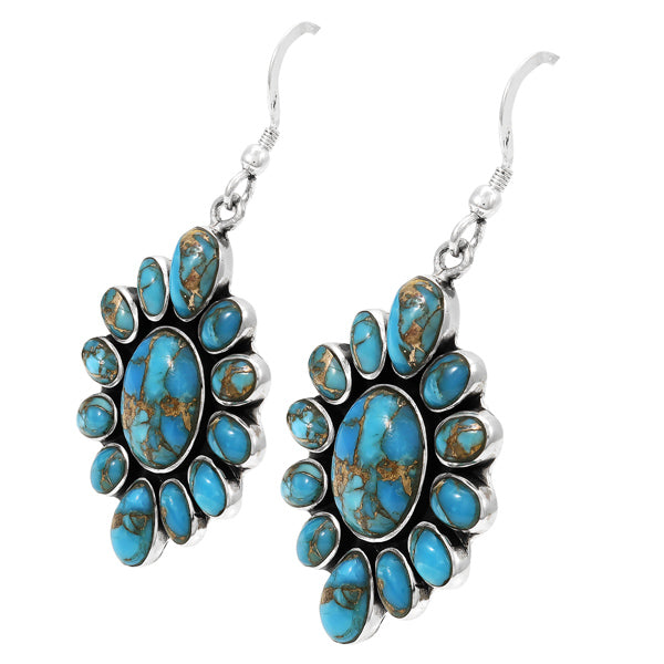 Matrix Turquoise Earrings Sterling Silver E6008-C84