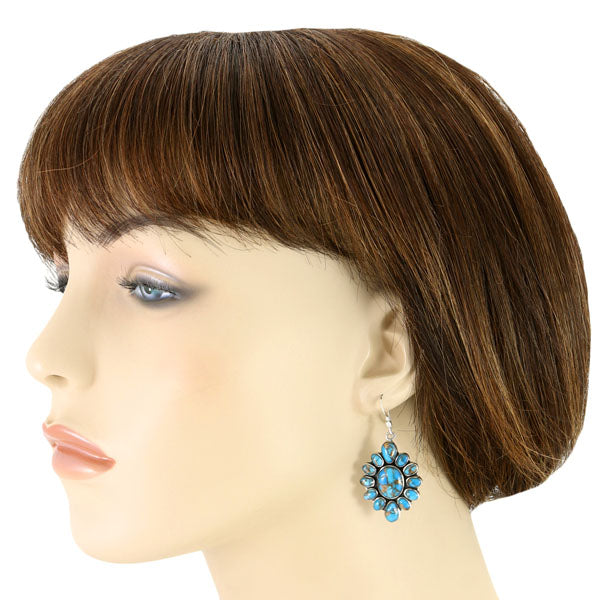 Matrix Turquoise Earrings Sterling Silver E6008-C84