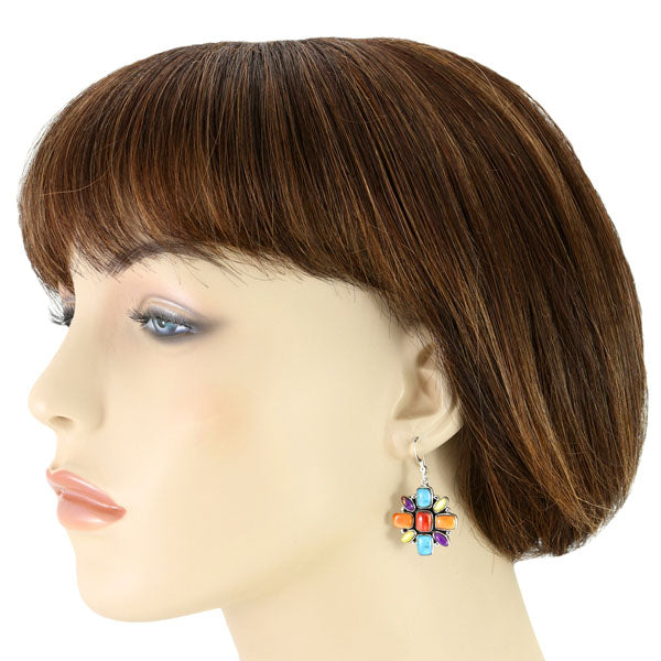Multicolor Earrings Sterling Silver E6009-C71