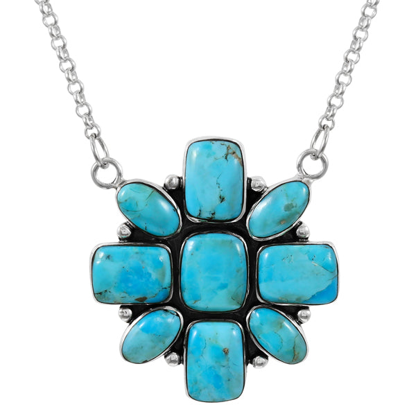 Turquoise Necklace Sterling Silver N6009-C75