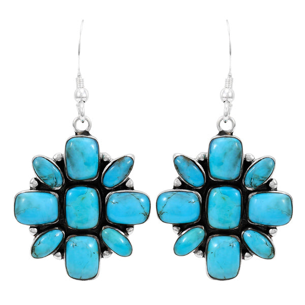 Turquoise Earrings Sterling Silver E6009-C75