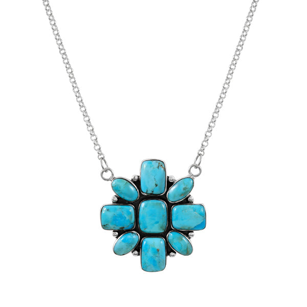Turquoise Necklace Sterling Silver N6009-C75