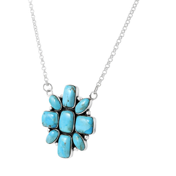 Turquoise Necklace Sterling Silver N6009-C75