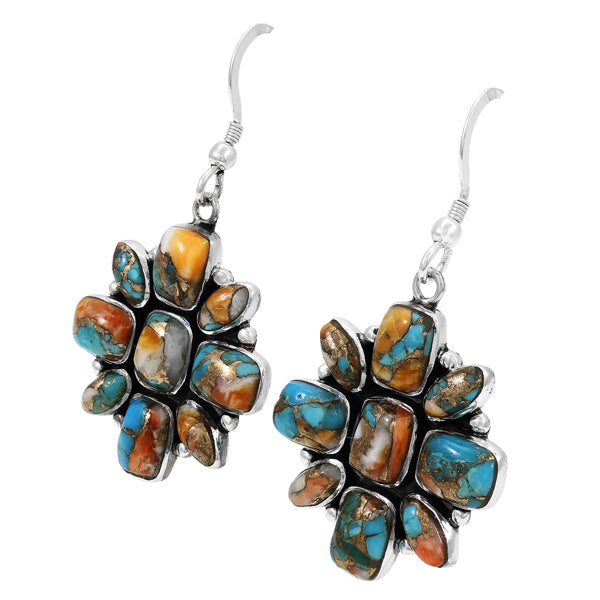 Spiny Turquoise Earrings Sterling Silver Earrings E6009-C89