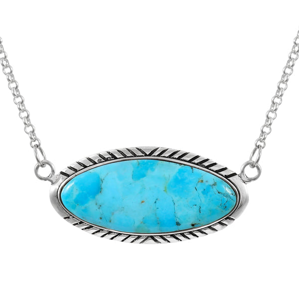 Turquoise Necklace Sterling Silver N6010-C75
