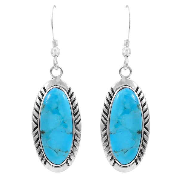 Turquoise Earrings Sterling Silver E6010-C75