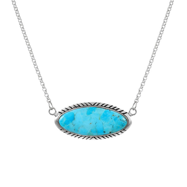 Turquoise Necklace Sterling Silver N6010-C75