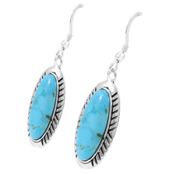 Turquoise Earrings Sterling Silver E6010-C75