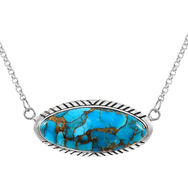 Matrix Turquoise Necklace Sterling Silver N6010-C84
