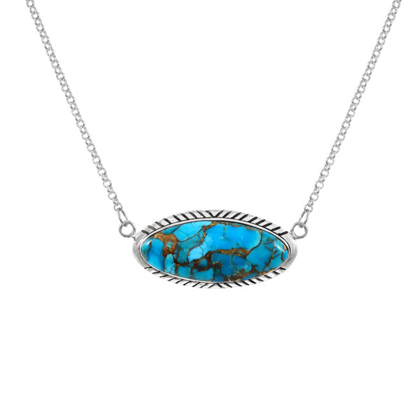 Matrix Turquoise Necklace Sterling Silver N6010-C84