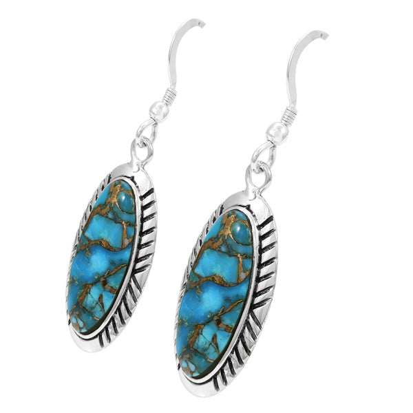 Matrix Turquoise Earrings Sterling Silver E6010-C84